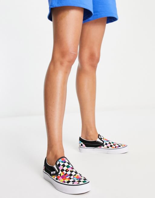 Vans slip on noir cheap fleur