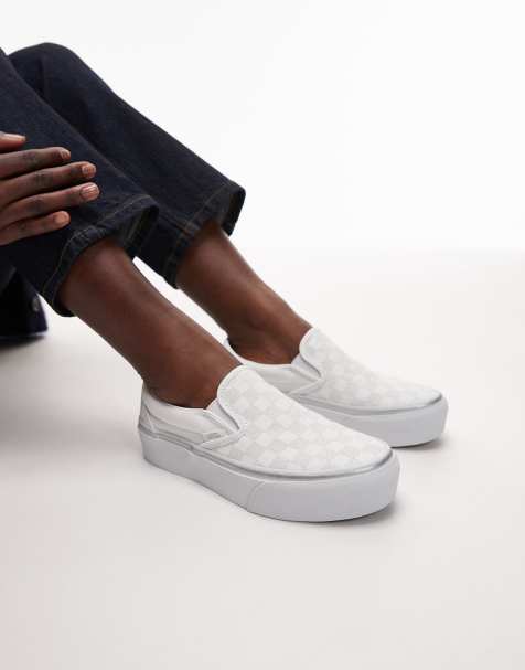 Vans Classic - Baskets à enfiler à plateforme - Argenté et blanc métallisé - view 1