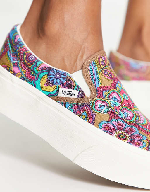 Vans Classic Baskets enfiler plateforme et motif cachemire