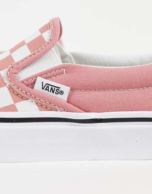 Vans damier avec rose sale