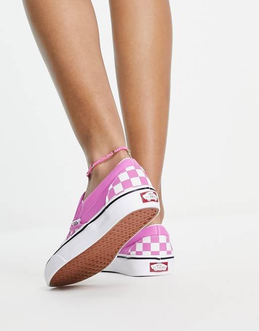 Vans slip hotsell on damier rose