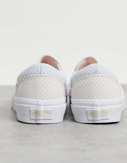 Vans Classic - Baskets à enfiler avec motif damier pastel - Bleu et blanc , 2 de 4