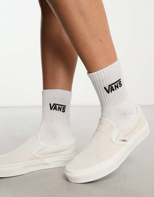 Vans Classic - Baskets à enfiler en daim - Blanc cassé