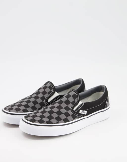 Vans Classic Baskets enfiler motif damier Noir gris ASOS