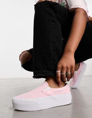 Vans Classic Slip On Stackform trainers in pink - ASOS Price Checker