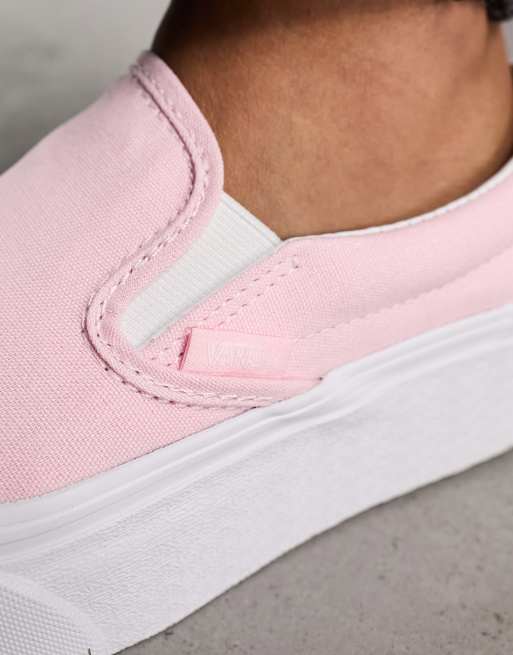 Vans blanche 2025 semelle rose