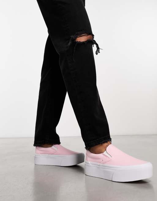 Vans Classic Baskets faciles a enfiler avec semelle plateforme Rose