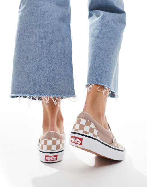 Vans Classic - Baskets faciles à enfiler - Taupe/blanc, 2 de 5