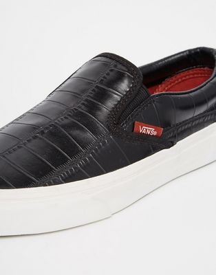 vans classic slip on croc leather