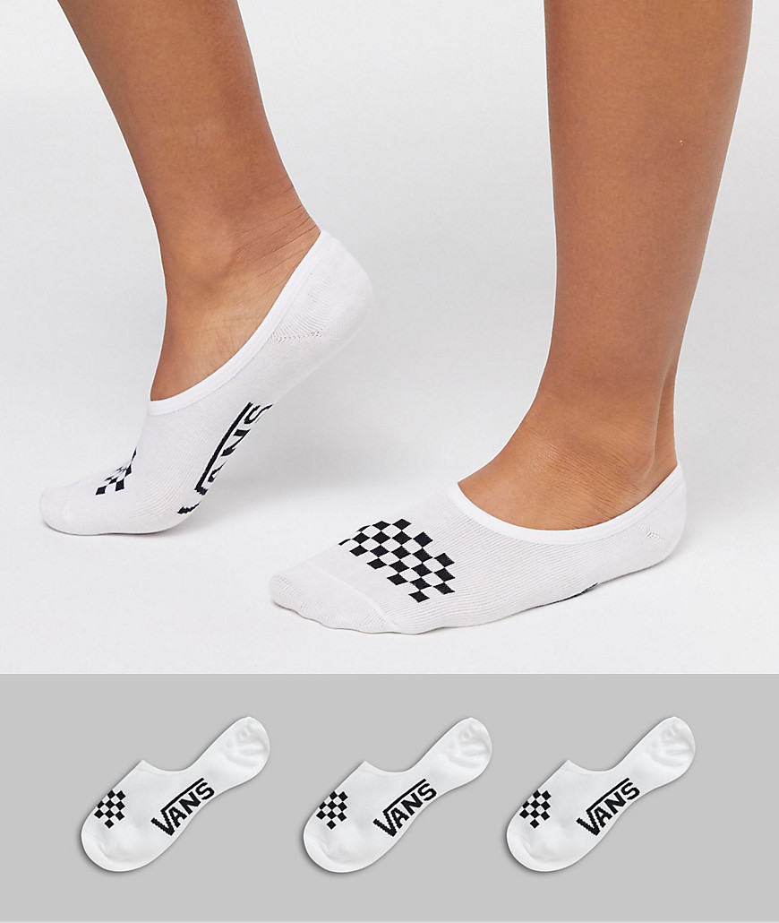 Vans Classic Canoodle 3-pack checkerboard socks in white