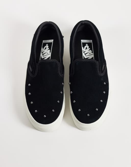 Vans classic checkerboard slip on in black, 3 of 5