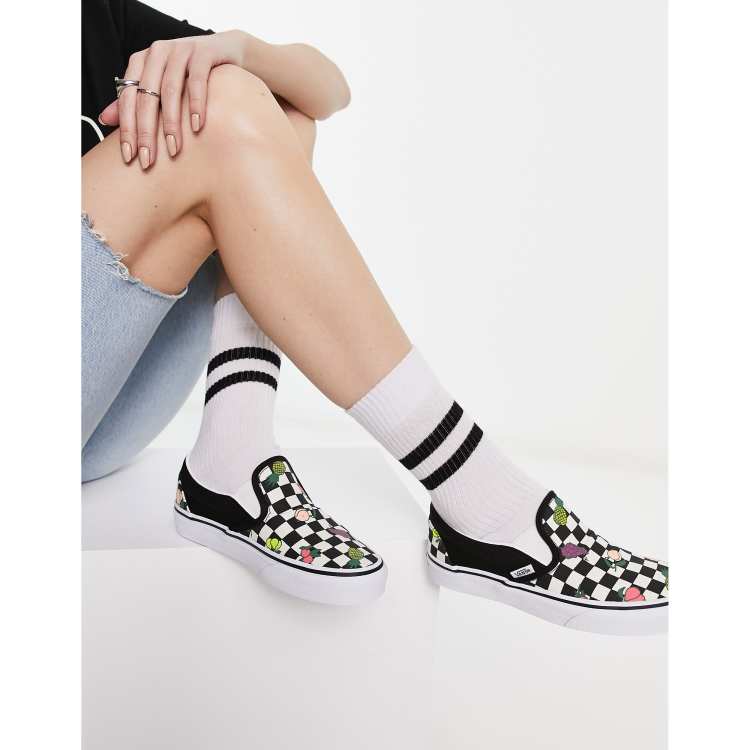 Vans classic checkerboard slip on sale