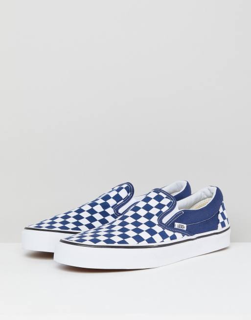 Blue slip shop on vans checkered