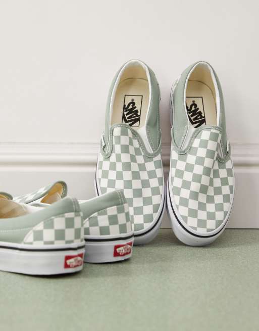 Green Vans Slip On Damier Vert Vans Classic Slip On 98 Dx
