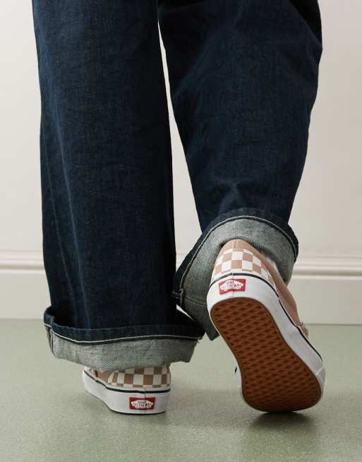 Vans Classic – Colour Theory – Brungrå, schackrutiga sneakers i loaferstil, 3 av 4