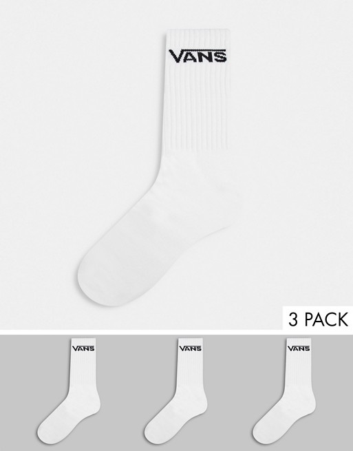 Vans Classic Crew 3-pack sock in white