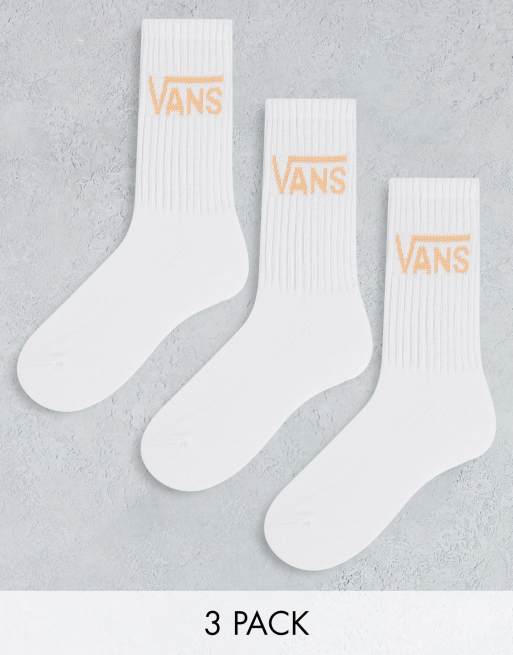 Vans Classic crew 3-pack socks in white 