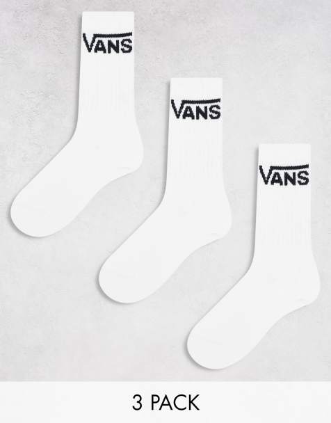 Vans classic crew 3 pack socks in white - view 1