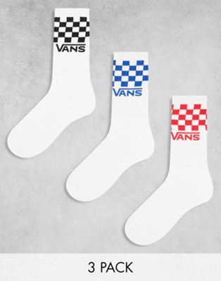 Vans classic crew socks black/blue/red