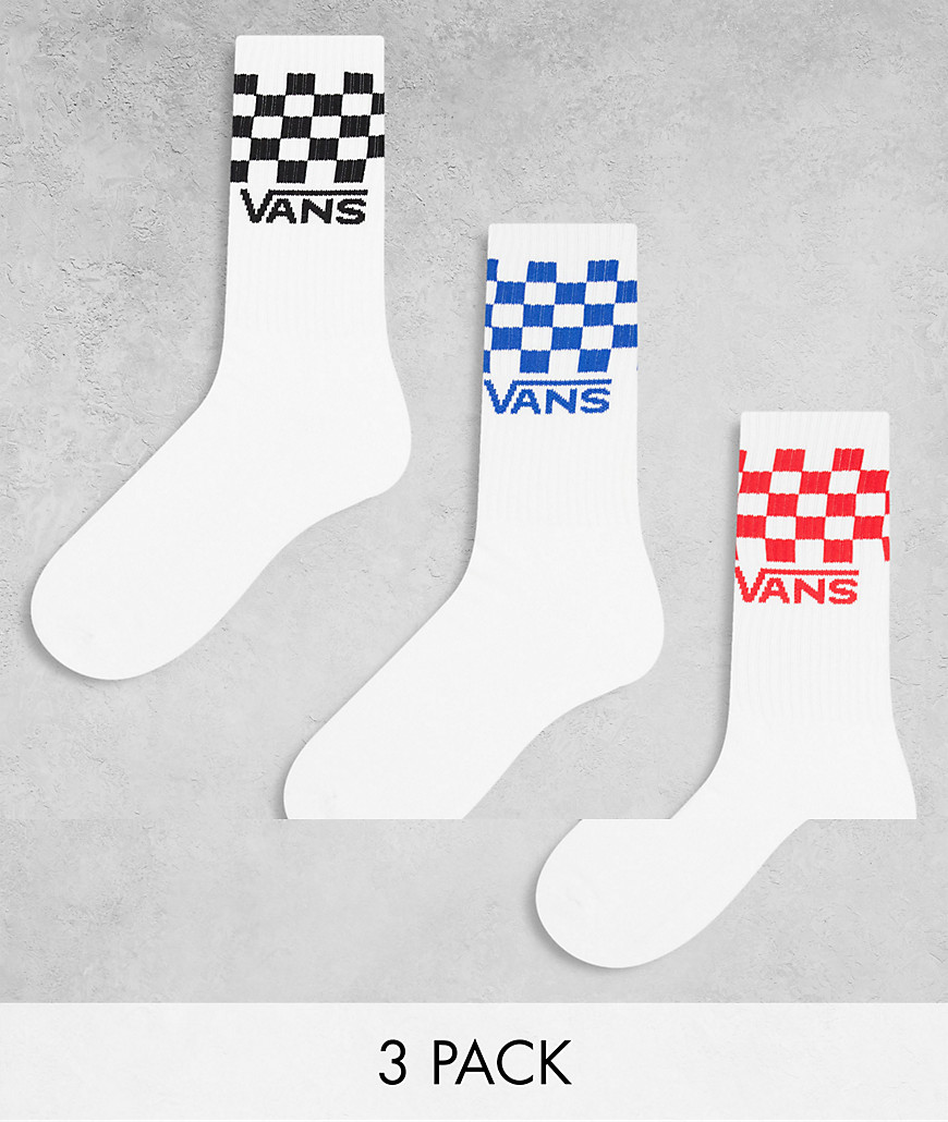 Vans classic crew socks black/blue/red-White