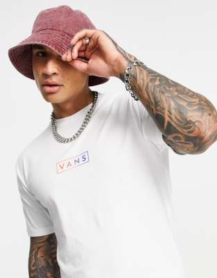 Vans Vans Classic Easy Box t-shirt in white and orange