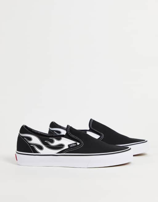 Vans Classic Flame slip-on in black/white ASOS