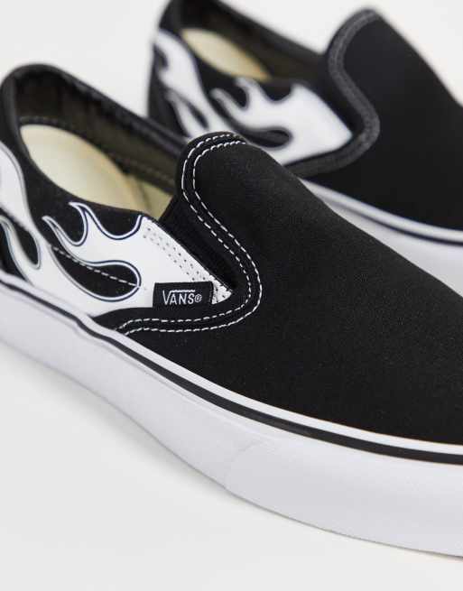 Vans Classic Flame slip-on in black/white ASOS