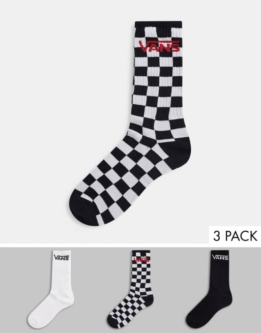 Vans Classic – Flerfärgade rutiga strumpor, 3-pack
