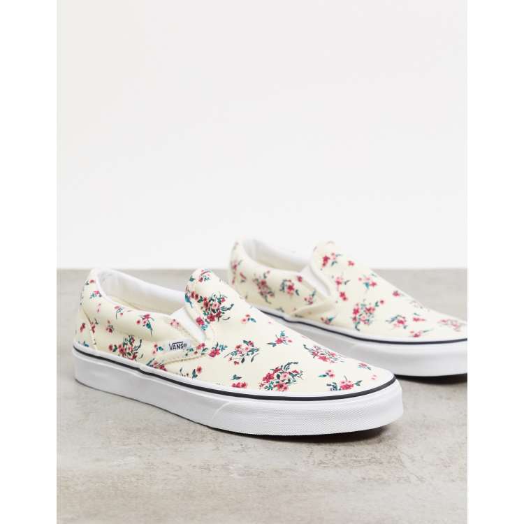 Vans white outlet flowers