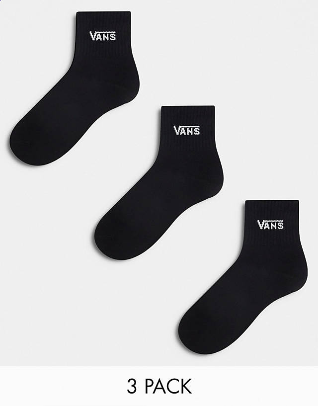 Vans - classic half crew 3 pack socks in black
