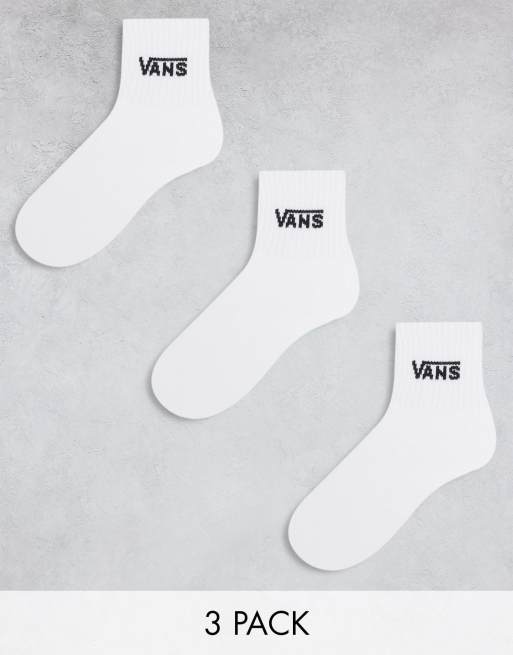 Vans classic half crew 3 pack socks in white