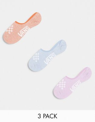 Vans classic heathered canoodle 3 pack socks in blue, pink and red