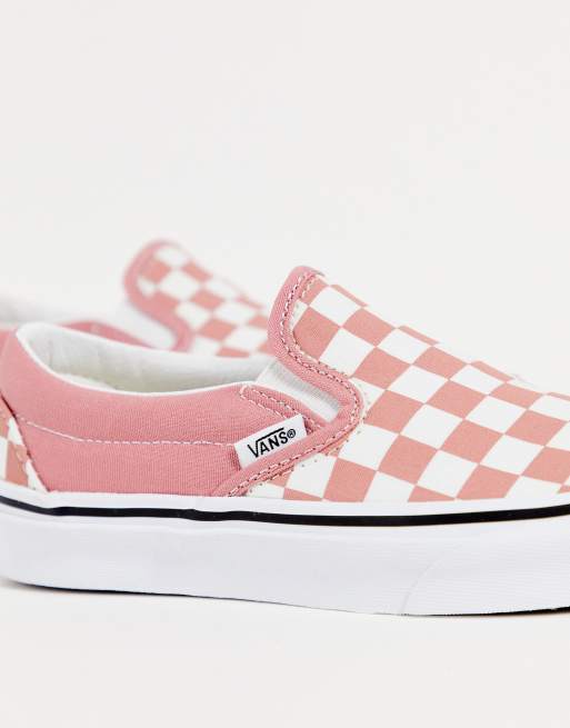 Vans Classic Instappers met blokjes in roze