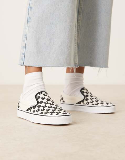 Vans Classic - Instapsneakers in zwart en wit met siersteentjes - view 1