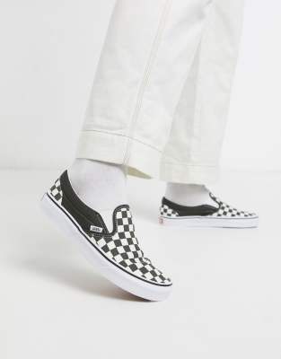 Vans - Classic - Baskets à enfiler à damier - Vert Vert
