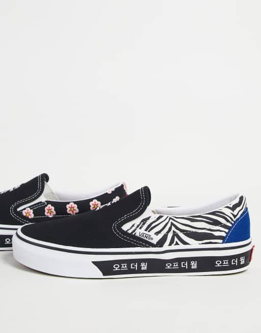 Vans Classic - Korean Typography - Slip-on sneakers in zwart