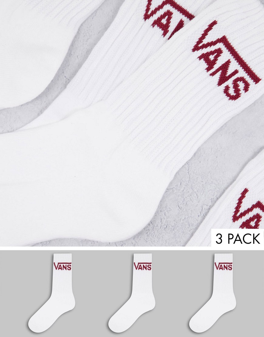 Vans Classic logo crew socks in white