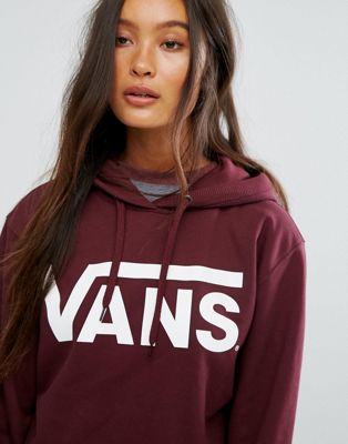 burgundy vans hoodie womens