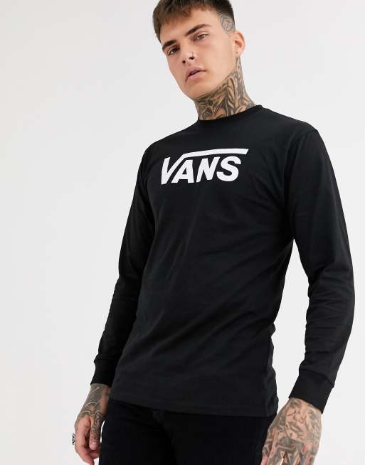 Vans black and white cheap long sleeve