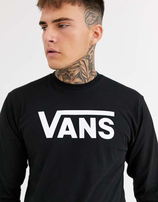 Black long store sleeve vans top