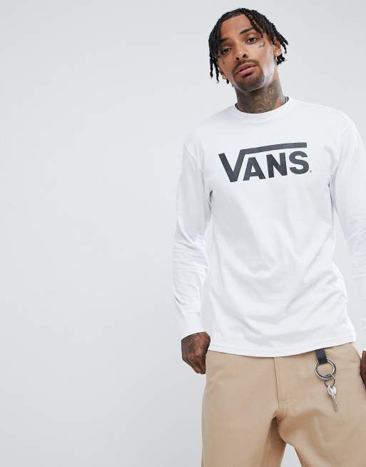 Vans Classic long sleeve t shirt in white