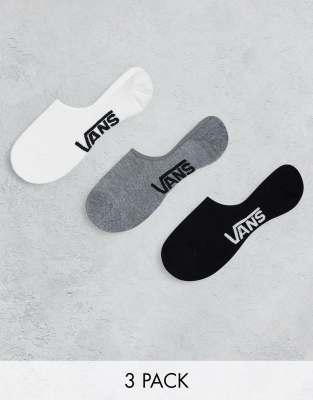 Vans Classic - Lot de 3 paires de chaussettes invisibles - Multicolore  