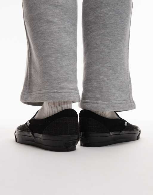 Vans Classic LX houndstooth slip on sneakers in black and white, 3 of 5