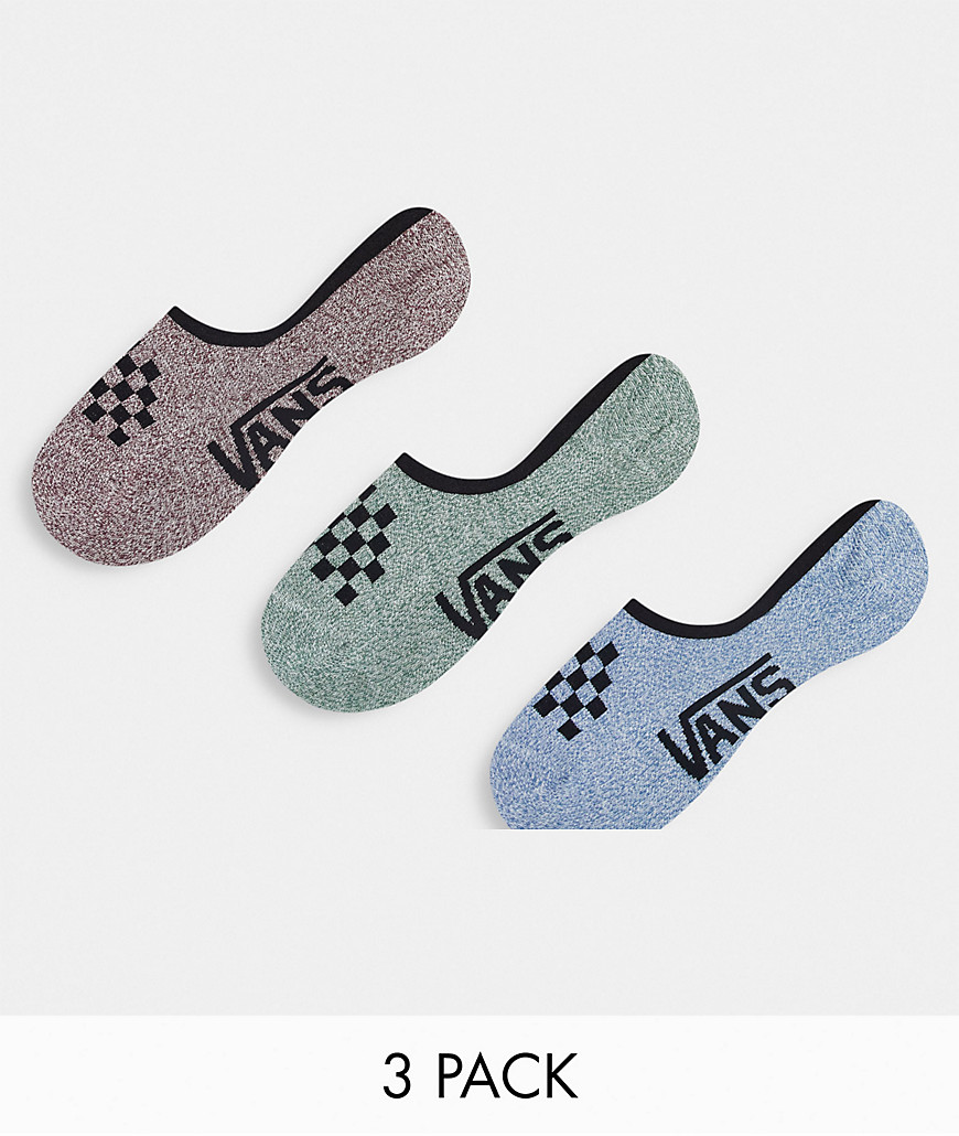 Vans Classic marled canoodle 3-pack socks in pink/blue/green-Multi