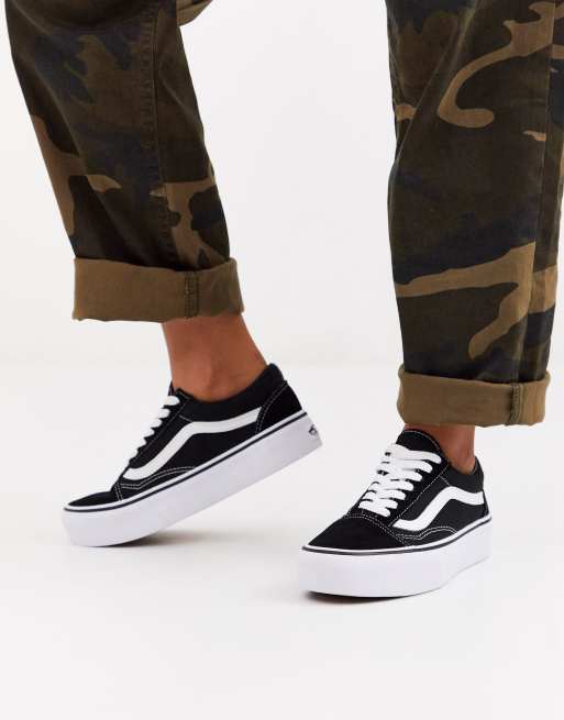 Black platform hotsell sneakers vans