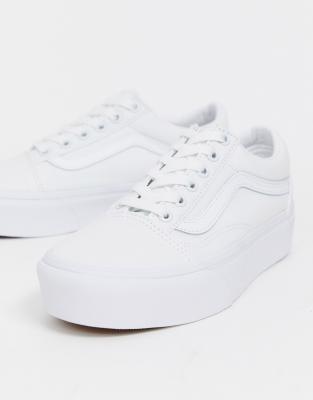 vans old skool platform white