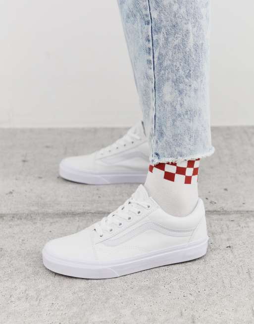 Vans old 2025 skool white trainers