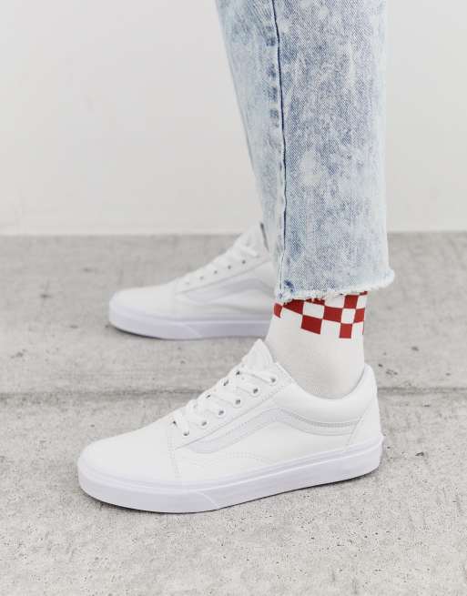 Vans classic Old Skool triple white sneakers | ASOS