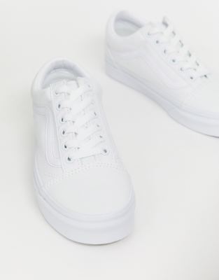 vans classic old skool triple white trainers