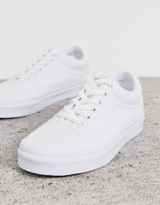 White hot sale plain vans